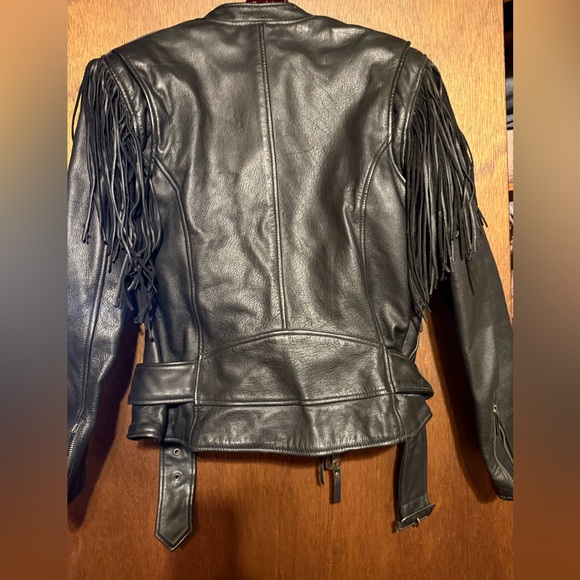 Harley-Davidson Black Leather Fringe Jacket - Picture 2 of 7